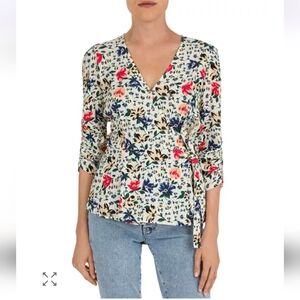 ba&sh Paco Wrap Top In Ecru Size Small